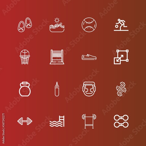 Editable 16 athletic icons for web and mobile