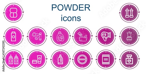 Editable 14 powder icons for web and mobile