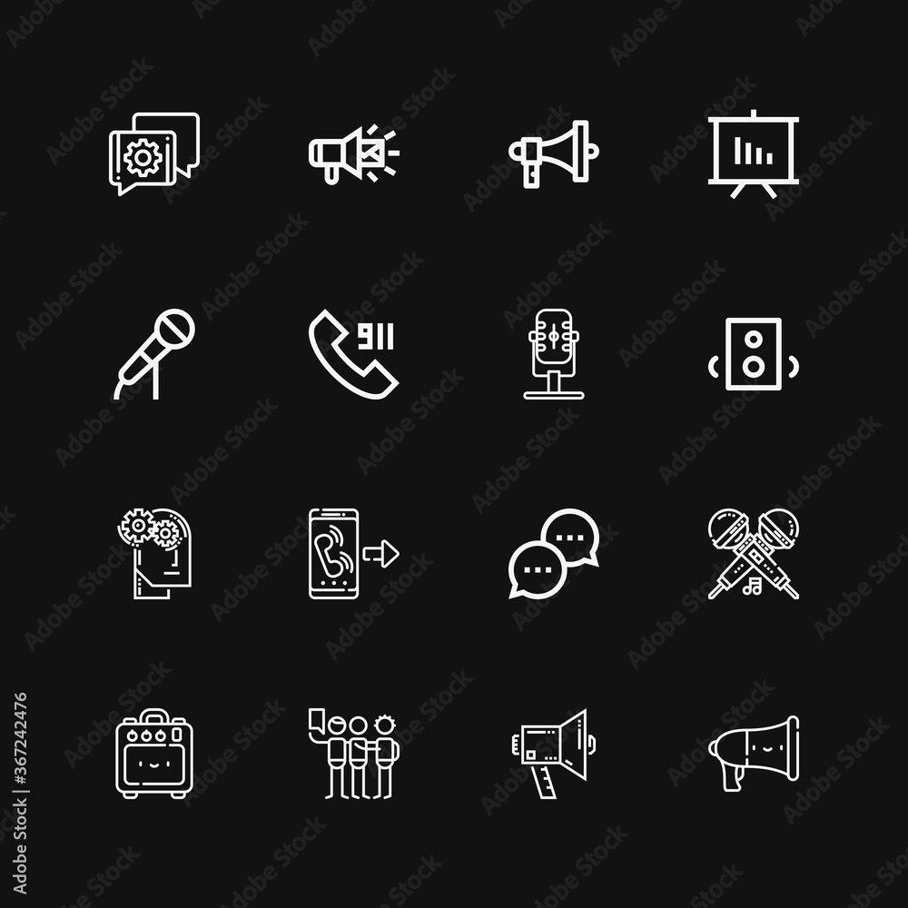 Editable 16 speech icons for web and mobile Editable 16 speech icons for web and mobile