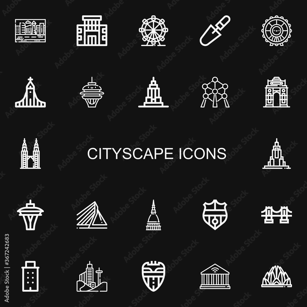 Editable 22 cityscape icons for web and mobile Editable 22 cityscape icons for web and mobile