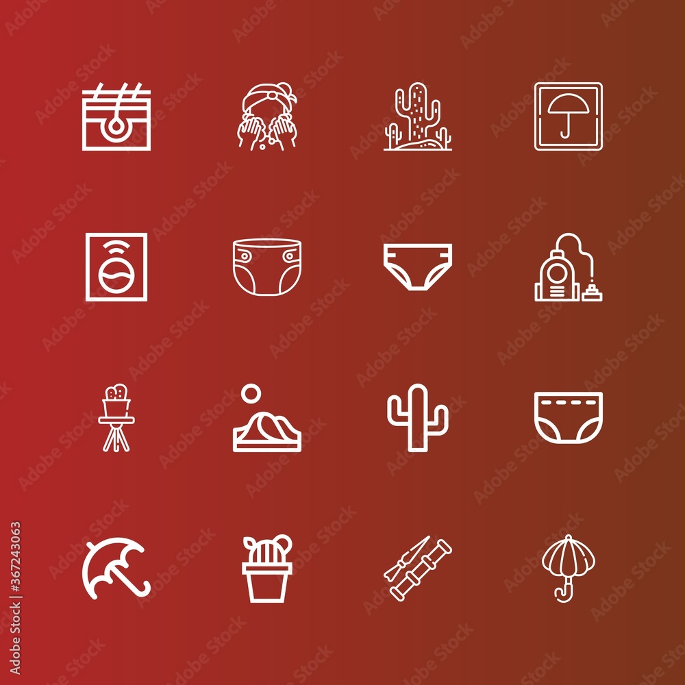 Editable 16 dry icons for web and mobile