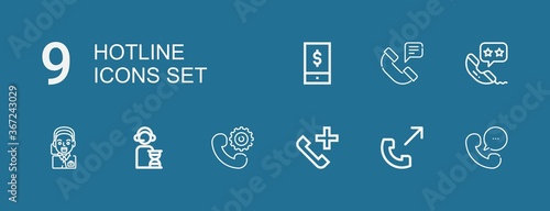 Editable 9 hotline icons for web and mobile