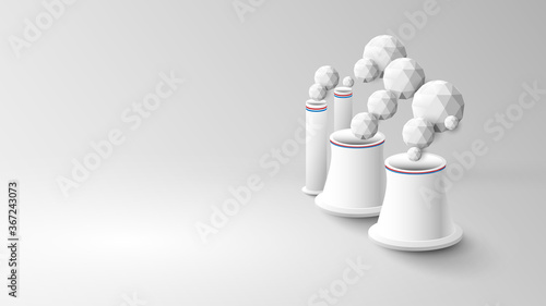 Industrial Factory in The Paper Cut Style. Chemical Industry Against The Sky. Ecology Industry. Vector Illustration