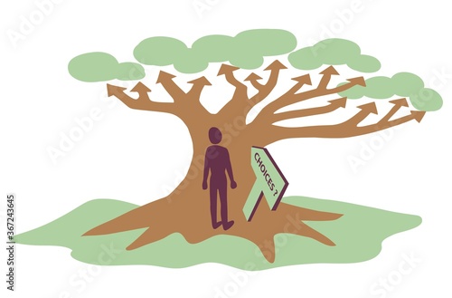 Tree of choices vector illustration