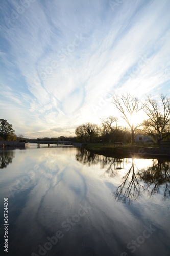 sunset over the river