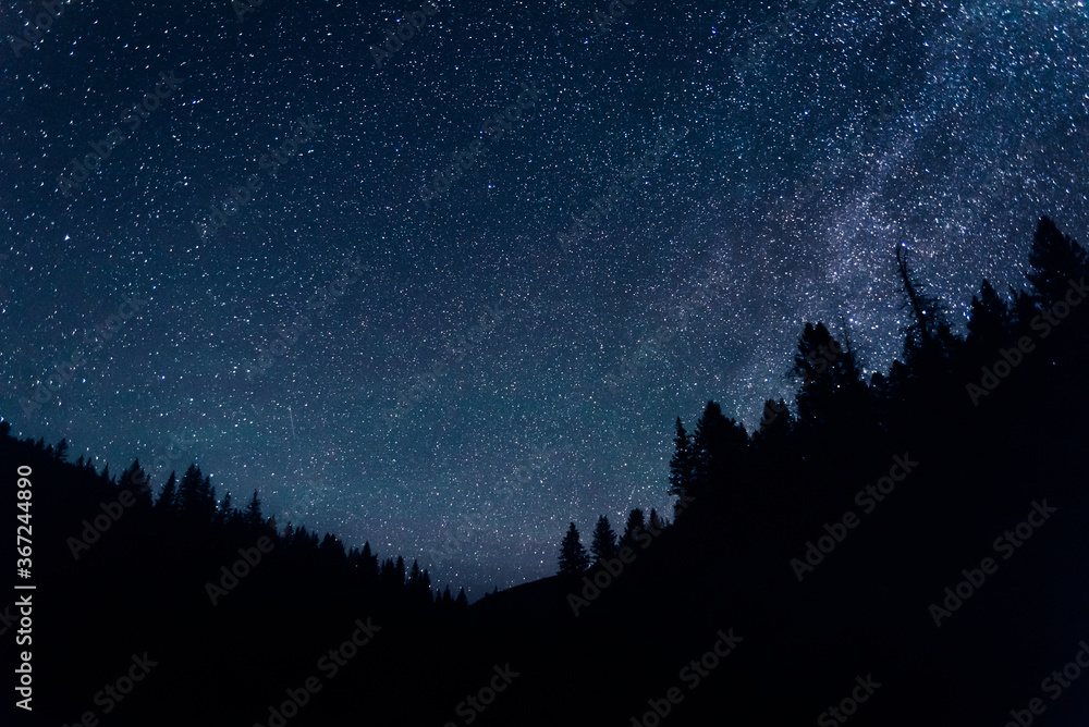The Milky Way seen from the mountains. 