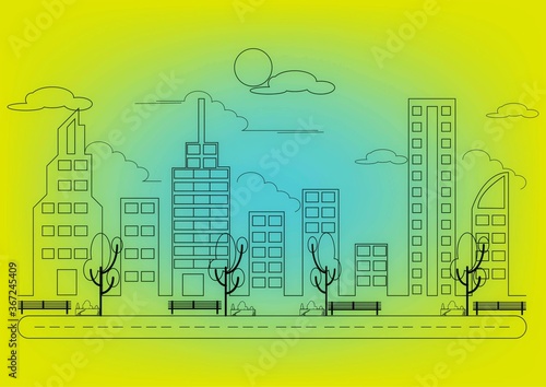 vector illustration of city
