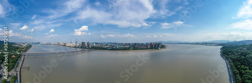 city skyline in hangzhou china