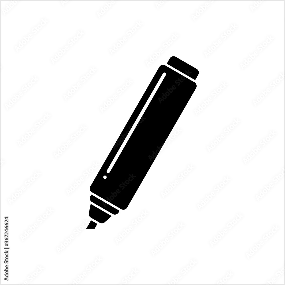Marker Pen Icon, Highlighter Pen, Thick Tip Pen