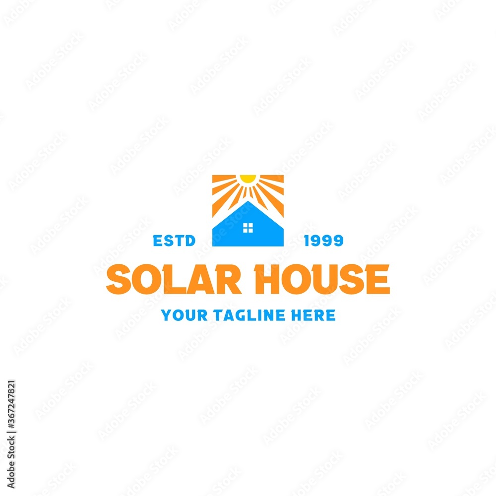 Creative solar house logo design