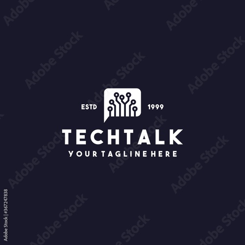 Creative tech talk logo design
