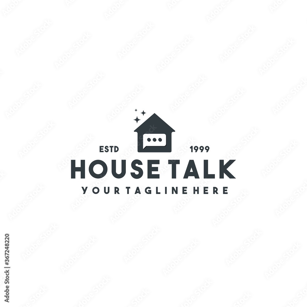 Creative house talk logo design