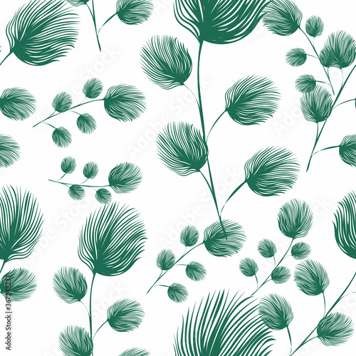 Feather Blue duster design pattern. Vector illustration seamless pattern for fabric, textile, gift wrapping, background, wallpaper, bullet journal, scrapbooking 