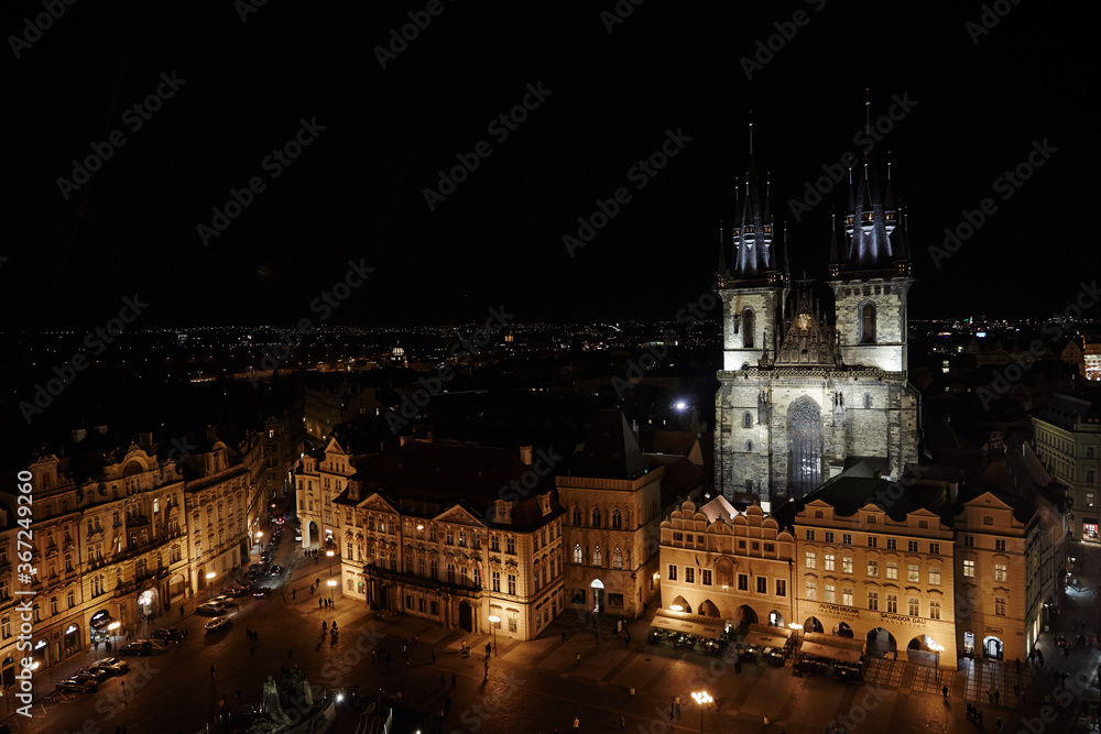 Church of Our Lady before Tyn. Cityscape of Praha, Czech.

