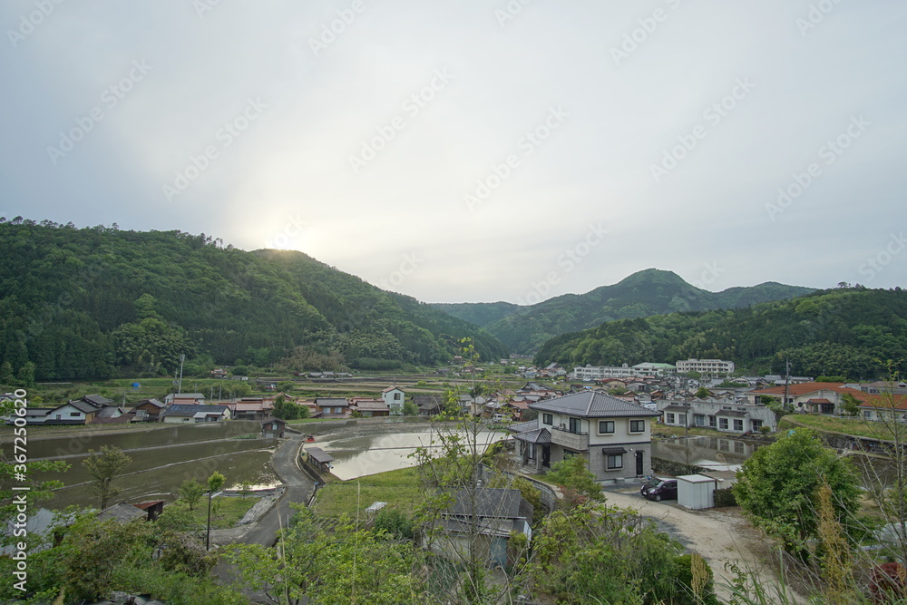 typical landscape in countryside of Japan