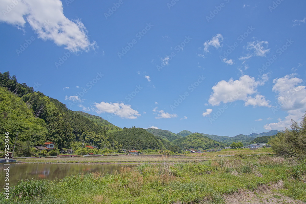 typical rural landscape in Japan