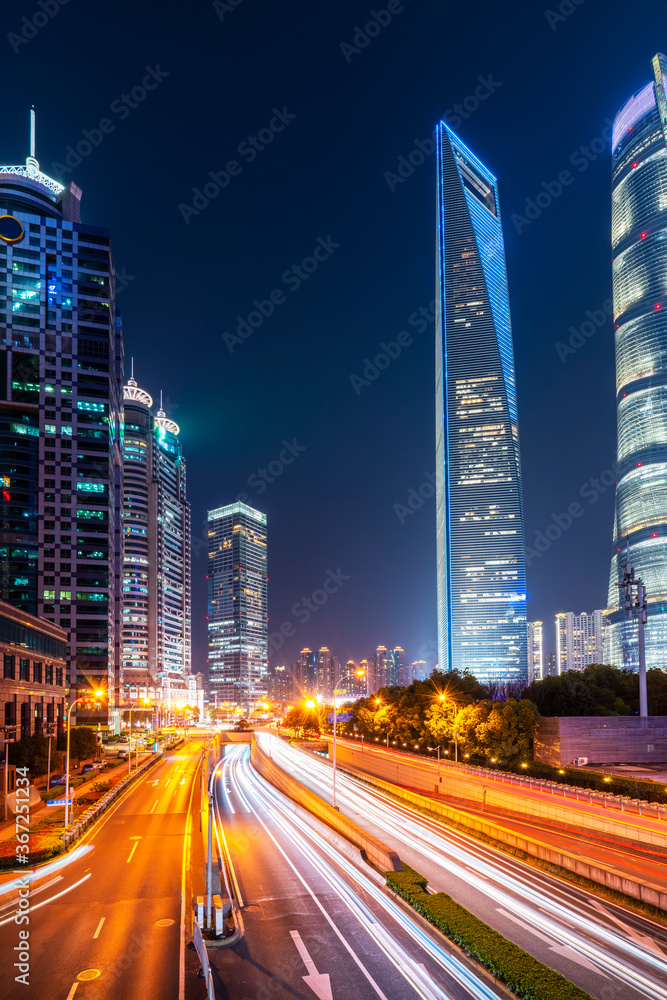Fototapeta premium Motion speed effect with City Night