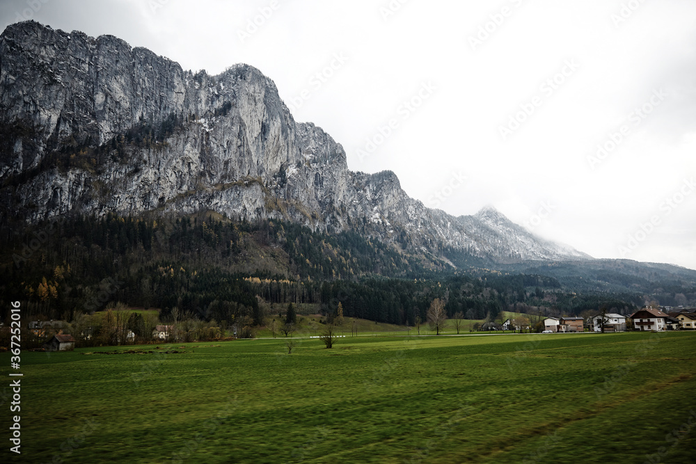 Beautiful Village landscape. Salzkammergut in Austria.
