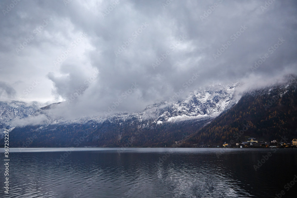 Beautiful lake landscape. Hallstatt in Austria.
