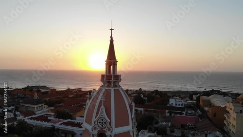 sunset over the city of cartagena