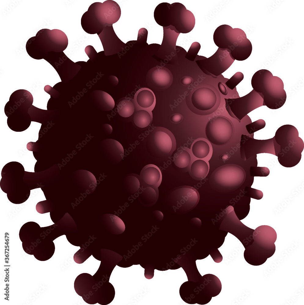 A red virus isolated over white A red virus isolated over white