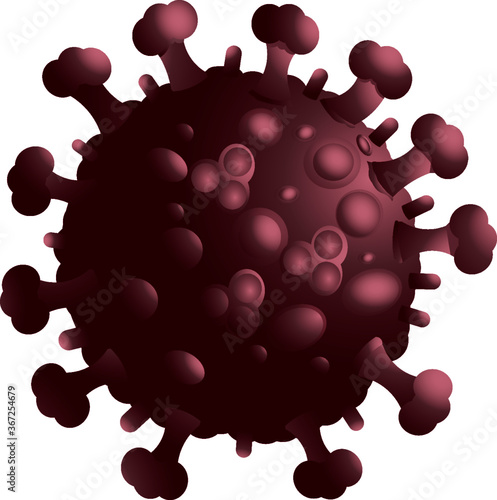 A red virus isolated over white