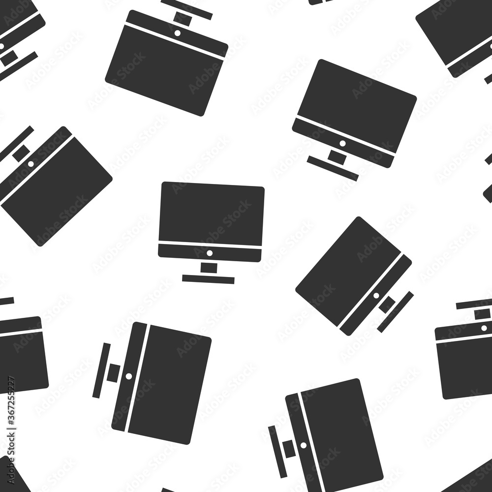 Computer monitor icon. Vector illustration on isolated background. Business concept tv monitor seamless pattern pictogram. Computer monitor icon. Vector illustration on isolated background. Business concept tv monitor seamless pattern pictogram.