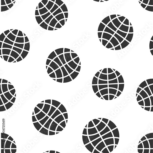 Earth planet icon in flat style. Globe geographic vector illustration on white isolated background. Global communication seamless pattern business concept.