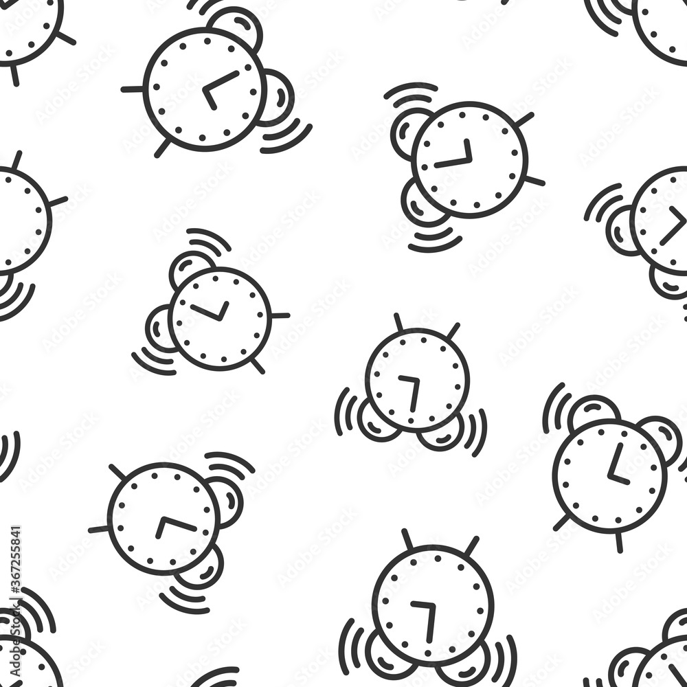 Clock icon in flat style. Watch vector illustration on white isolated background. Timer seamless pattern business concept. Clock icon in flat style. Watch vector illustration on white isolated background. Timer seamless pattern business concept.