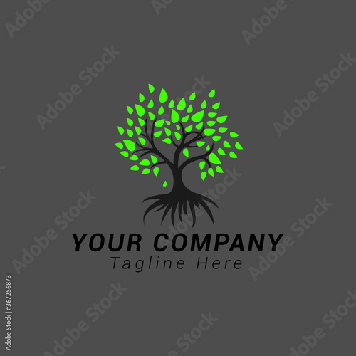 vector tree with green leaves. You used for your company.