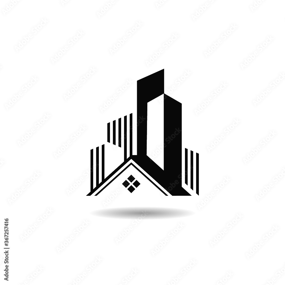 Real Estate Logo Design with shadow
