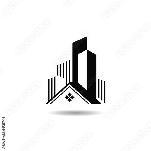 Real Estate Logo Design with shadow