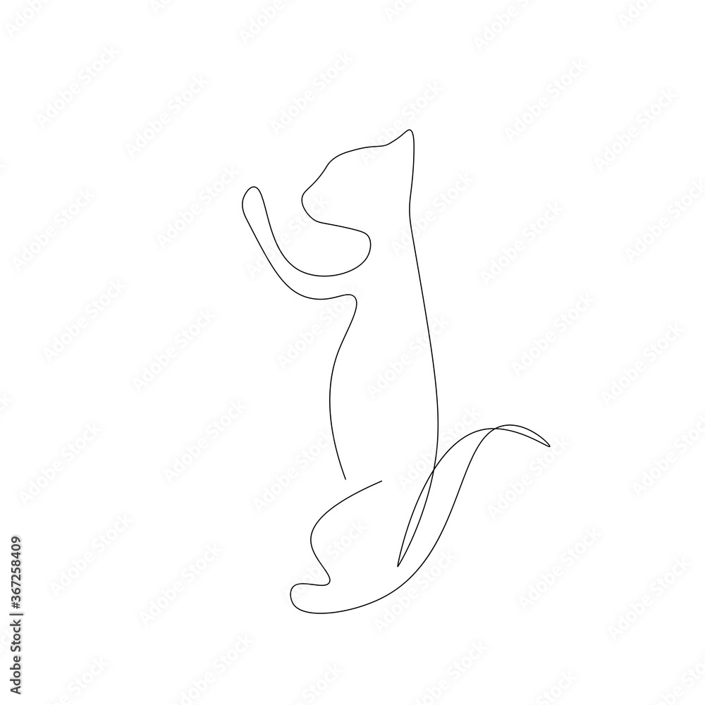 Cat one line drawing. Vector illustration Cat one line drawing. Vector illustration