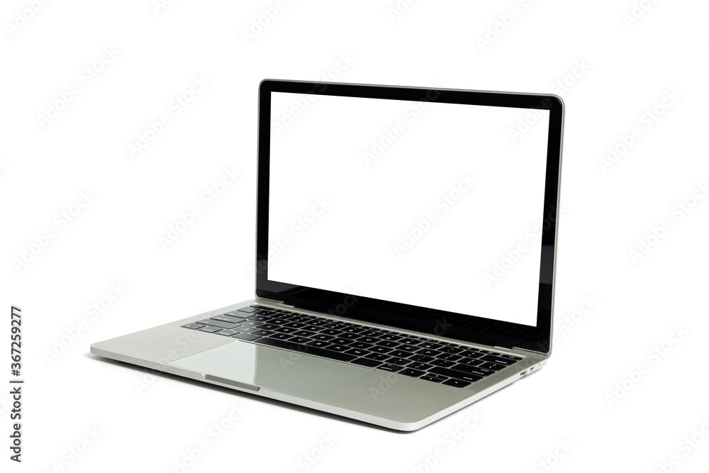 mock up Computer laptop screen with blank white screen isolated on white background, with clipping path mock up Computer laptop screen with blank white screen isolated on white background, with clipping path