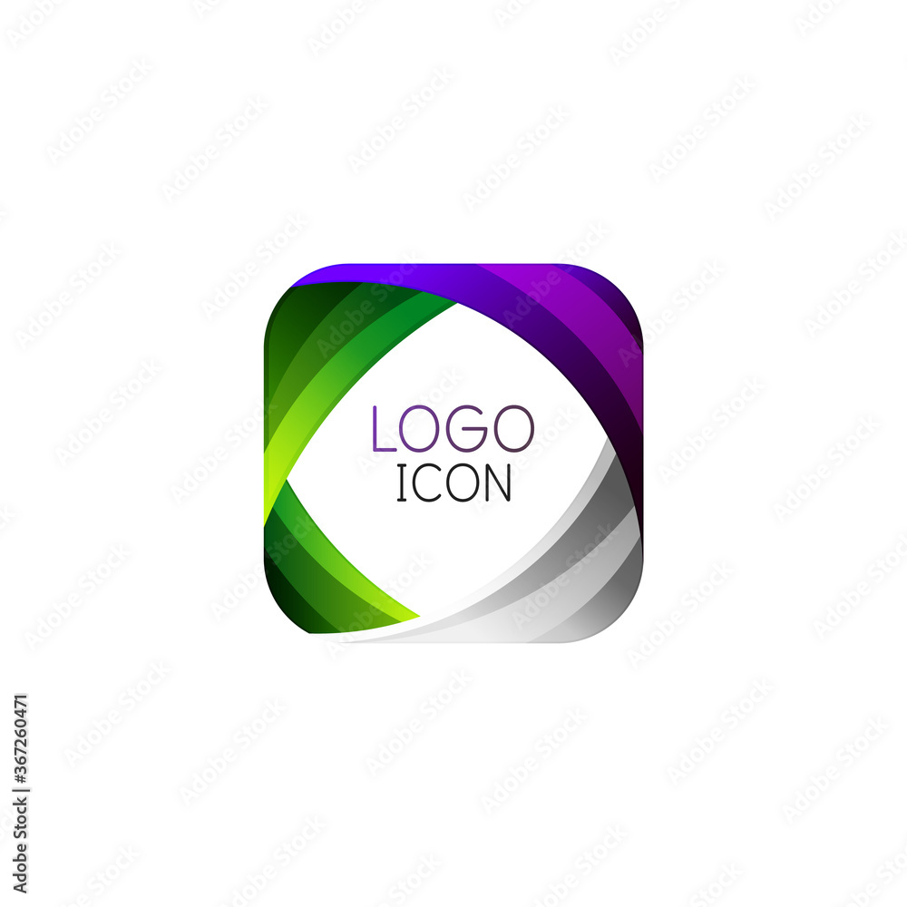 Business trendy geometric square logo design template with bright clean colors Business trendy geometric square logo design template with bright clean colors