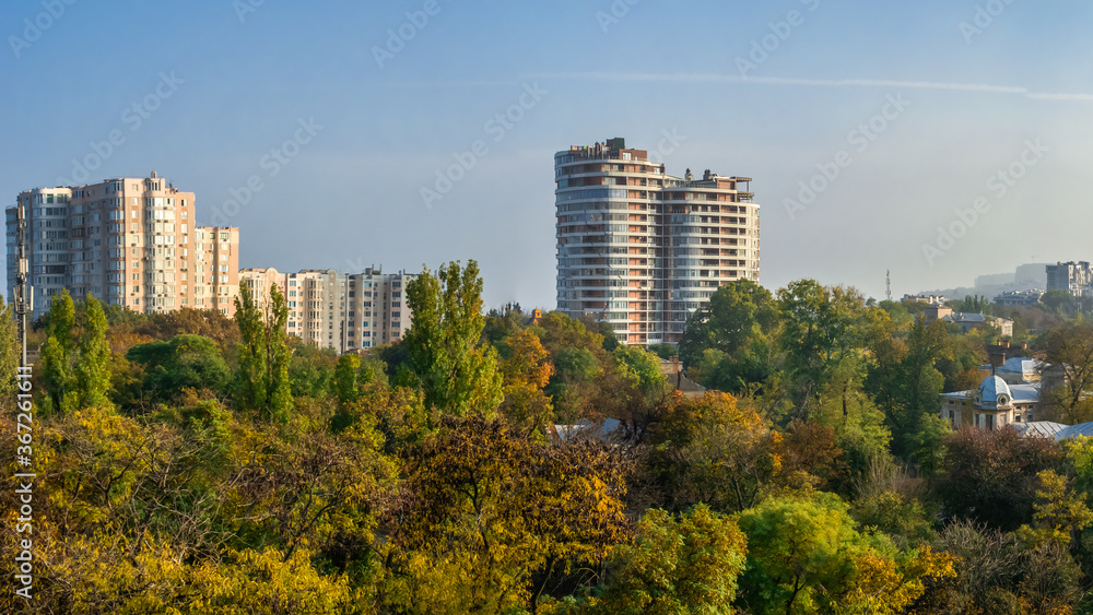 Top view of Shevchenko Park in Odessa, Ukraine