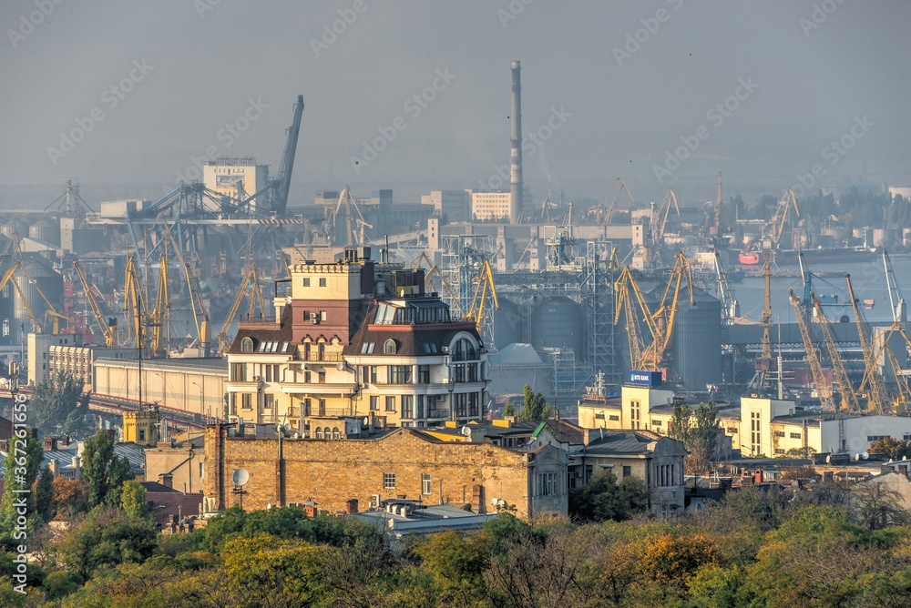 Top view of the historic center of Odessa, Ukraine