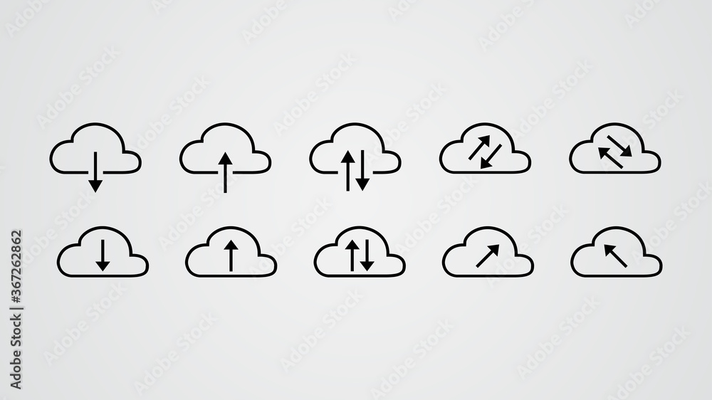 Obraz premium cloud tech collection vector illustration