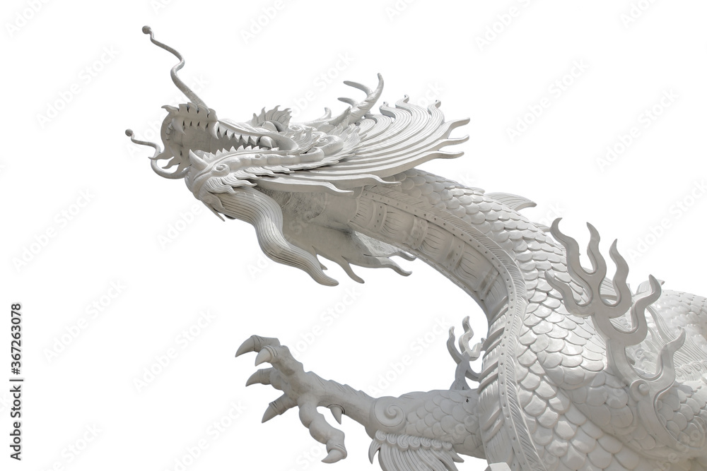 white dragon isolated on white background white dragon isolated on white background