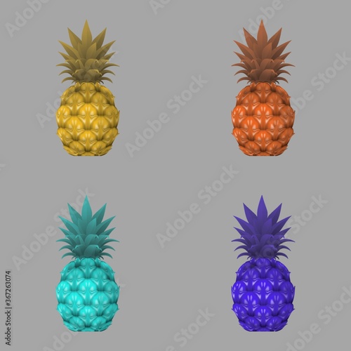 set of pineapple