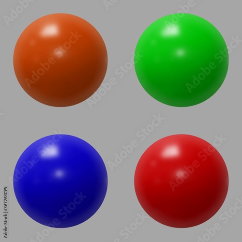 set of glossy spheres