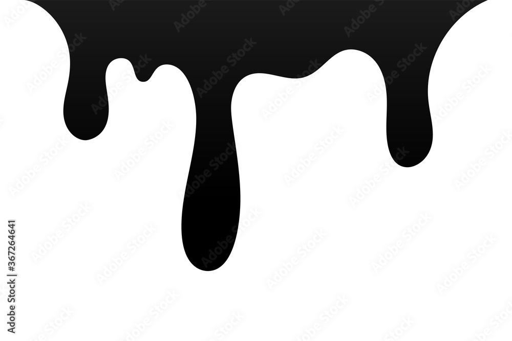 Drip paint. Ink stain. Drop melt liquid isolated on white background. Splash of chocolate, oil, blood. Black graffiti. Splatter syrup, candy sauce, caramel. Color easy to edit. Vector illustration Drip paint. Ink stain. Drop melt liquid isolated on white background. Splash of chocolate, oil, blood. Black graffiti. Splatter syrup, candy sauce, caramel. Color easy to edit. Vector illustration