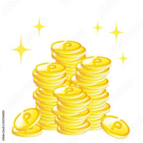 大量のポイントゲットのイメージ(背景透過3)