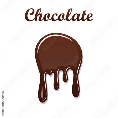 Chocolate drip splash. Chocolate liquid blot isolated white background. Shape melt dessert spot. 3D realistic design stain element. Food decoration. Milk, dark chocolate splashing. Vector illustration