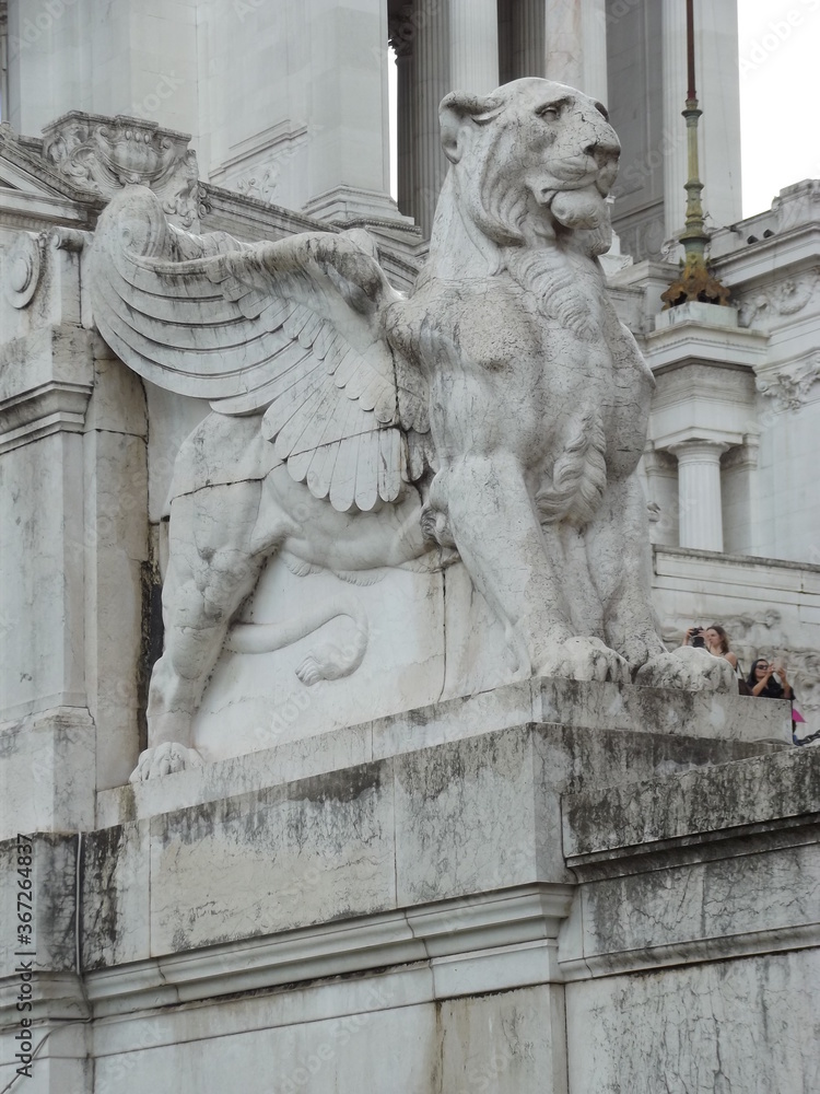 Geflügelter Löwe am Altar des Vaterlandes in Rom Italien