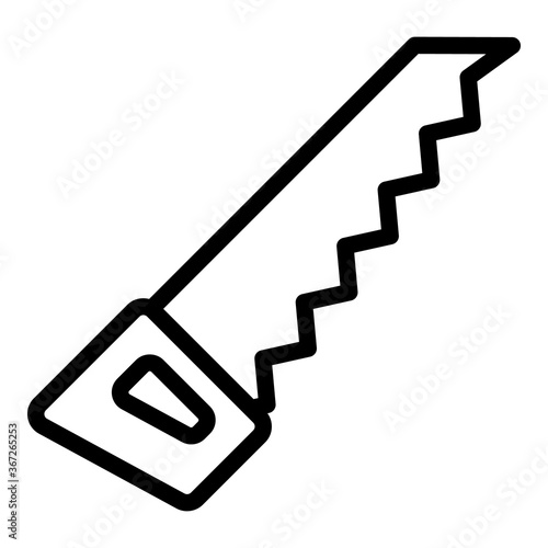 Hand saw icon. Outline hand saw vector icon for web design isolated on white background