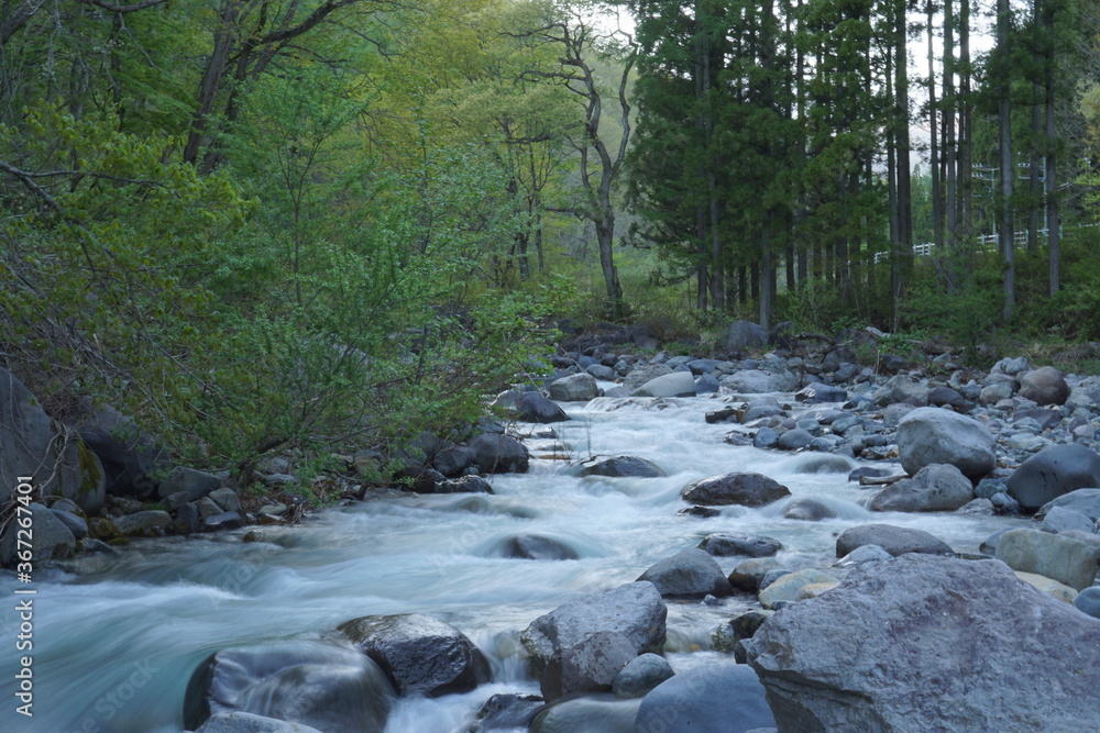 beautiful landscape in the mountains of Japan alps in early Spring beautiful landscape in the mountains of Japan alps in early Spring