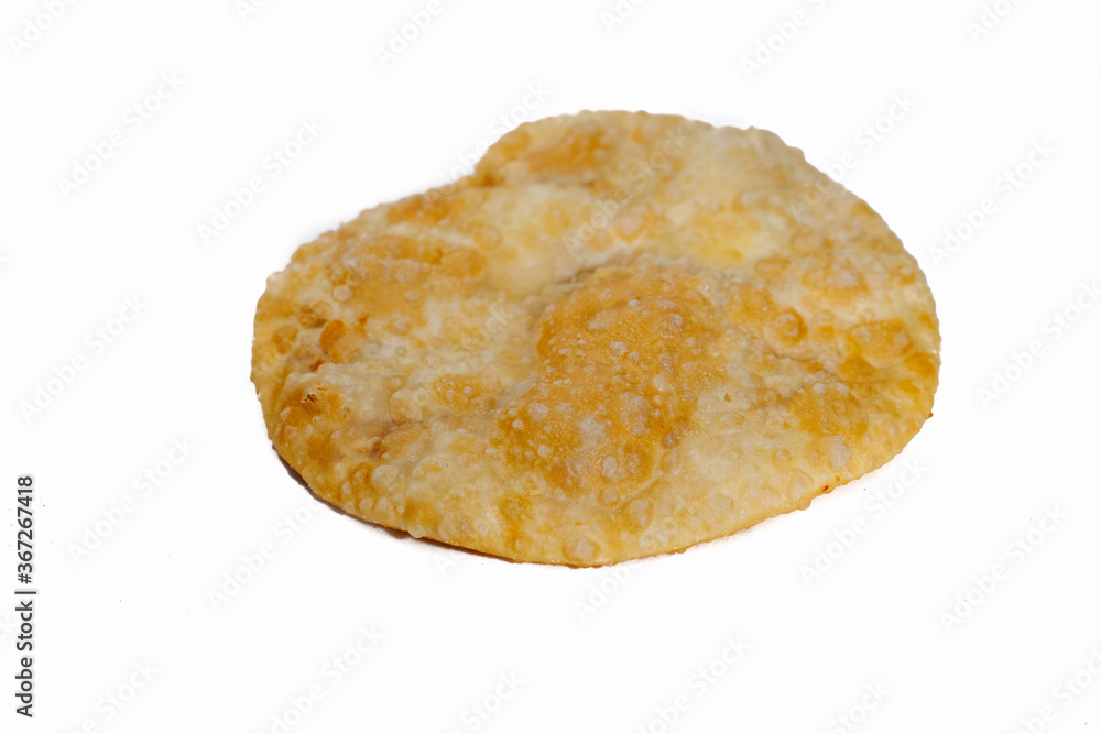 deep-fried meat pie on a white background, belyashi deep-fried meat pie on a white background, belyashi