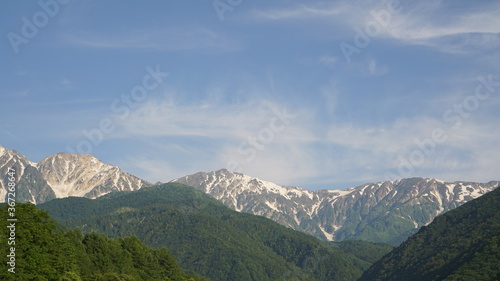 mountain landscape of Hakuba in Japan alps