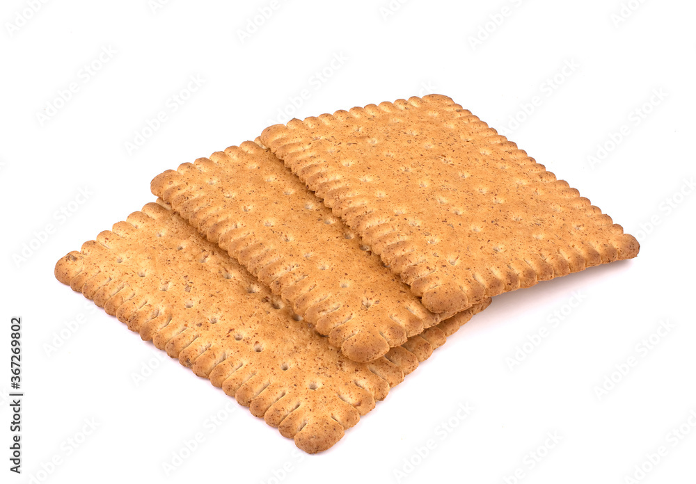 Tasty biscuits with bran on a white background Tasty biscuits with bran on a white background